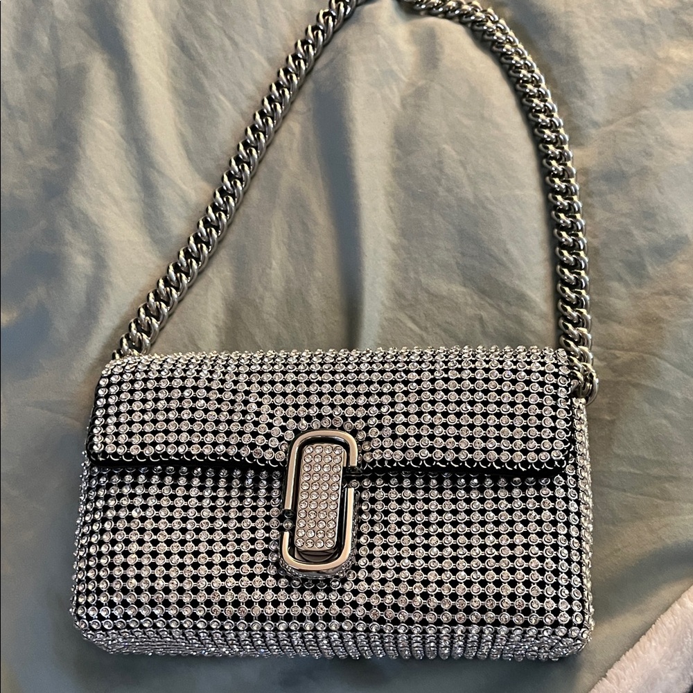 Marc Jacobs Silver Crystal Mini Shoulder Bag